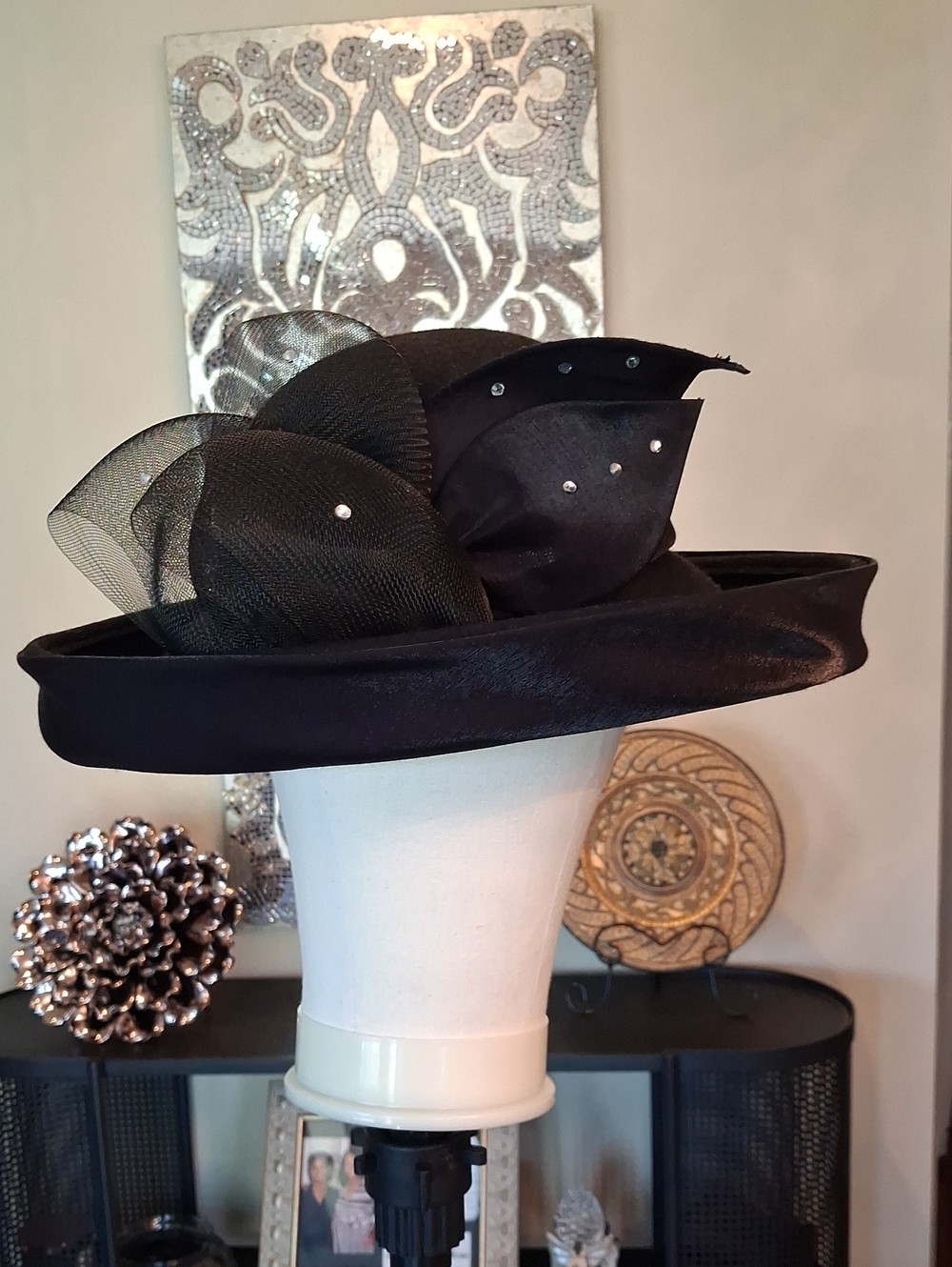 Elegant Wool Black Women's Dress Hat